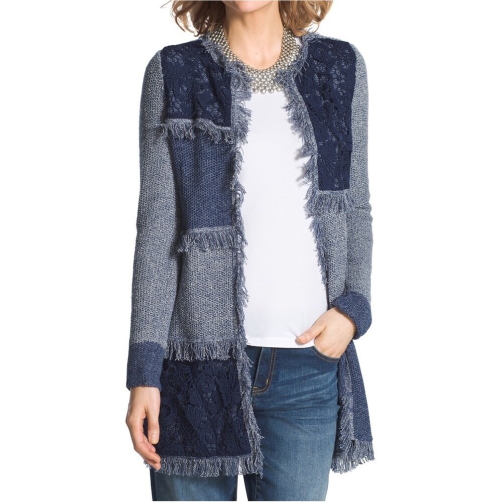 Chico’s Blocked Lace Denali’s Cardigan Sz 3 (XL/16)